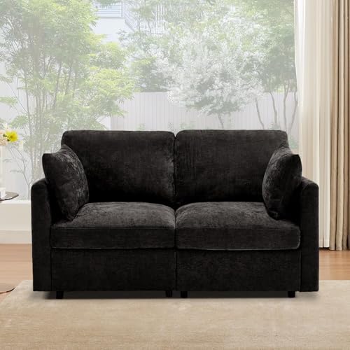 Iroomy Modular Sectional Loveseat Couch, Modern Chenille Sofa by Iroomy