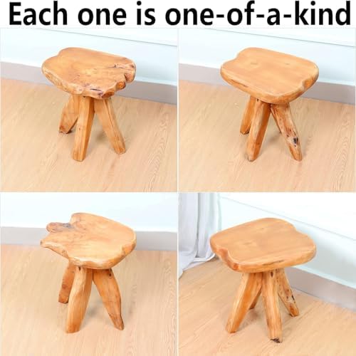 Brefhome 14.5" Tall Natural Cedar Wood Stool, Unique Tree Stump End Table - Image 4