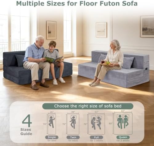 Folding Sofa Bed, Convertible Sleeper Chair Bed, Floor Sofa - Image 6
