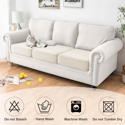 NAISI Waterproof Couch Cushion Covers Thick Velvet Fabric Washable Sofa - Image 6