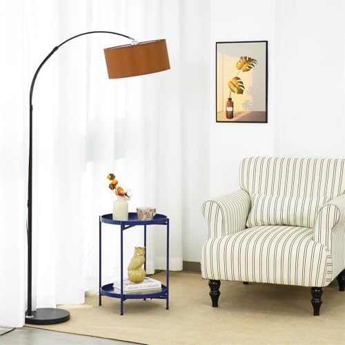 2-Tier Round End Side Table, Small Metal Side Table - Image 5
