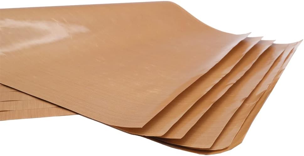 6pcs 16" x 20" PTFE Coated Sheet, Fiberglass Fabric, 5 Mil Heat Press Cover Reusable Sheets for Heat Transfer Print, Bulk Tool