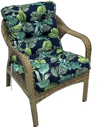 Wicker Chair Cushions for Outdoor Furniture, Floral Outdoor Chair Cushion by Eoieov
