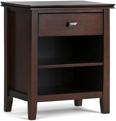 SIMPLIHOME Artisan 24" Wide Solid Wood Bedside Table in Russet Brown by SimpliHome