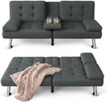 Furmax Linen Futon Sofa Bed, Adjustable Futon Couch by Furmax