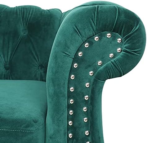 ORRD Chesterfield Sofa Velvet, Modern Tufted Couch 3 Seater - Image 4