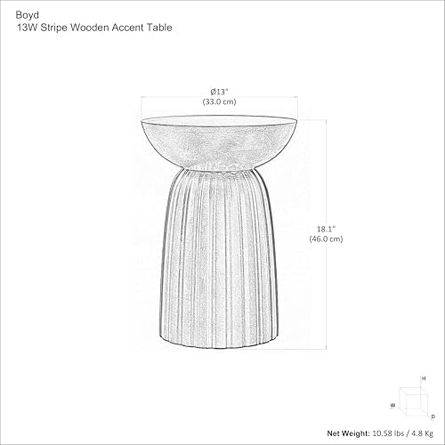 SIMPLIHOME Boyd 13" Wide Solid Wood Round End Table in Black - Image 3
