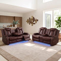 Power Reclining Leather Sofa Set – 2-Piece Home Theater Seating by DaydoSempli