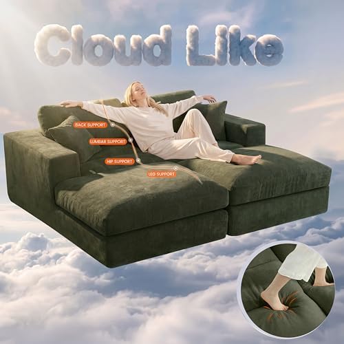 Oversized Double Chaise Lounge Chair, Cloud Boneless Sofa Bed - Image 4