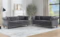 80" 2 Piece 3-Seater Velvet Chesterfield Sofa by Kolavess