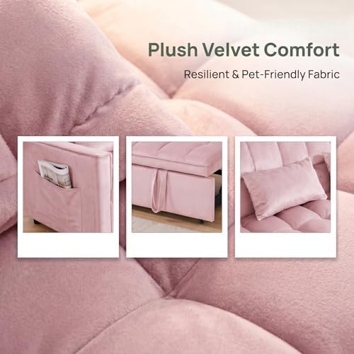 NicBex Sleeper Sofa Bed with Adjustable Backrest & Side Pockets - Image 3