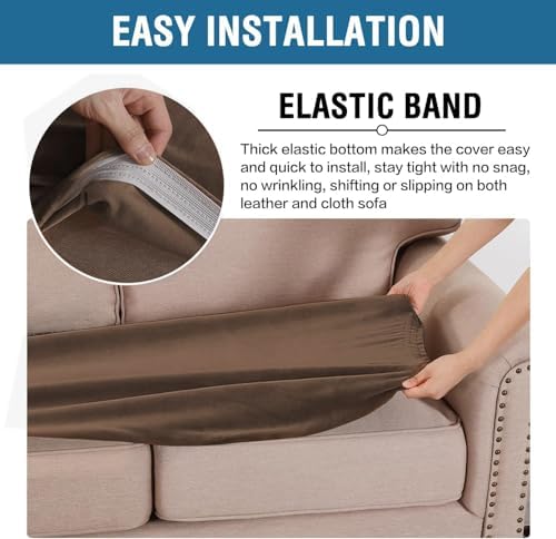 H.VERSAILTEX Velvet Stretch Individual Couch Cushion Cover Plush Cushion - Image 4