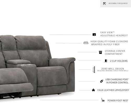 Signature Design by Ashley Power Reclining Loveseat Sofa - Image 4