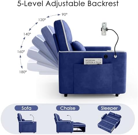 54'' Sleeper Sofa, Convertible Sofa Bed - Image 5