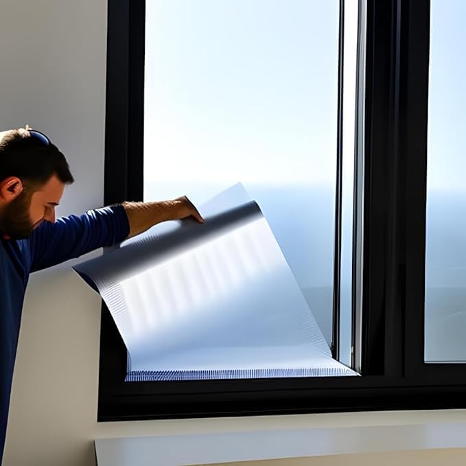 Rockrose Professional Window Tint for Home – One Way Privacy Window Film for Home Offices Heat Blocker Reflective Adhesive Mirror Tint with 99% UV Block – Silver 24 in x 25FT