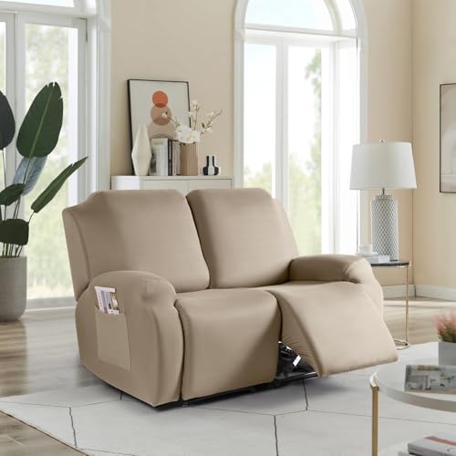 TAOCOCO Recliner Loveseat Slipcover, 2 Pieces Polyester Fabric Stretch Sofa - Image 2