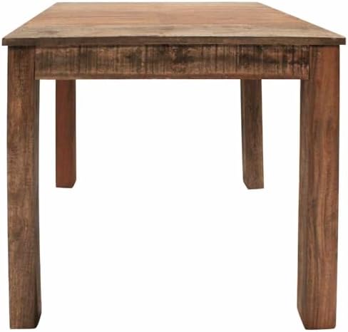 Solid Reclaimed Wood Dining Table 32.3"x31.5"x29.9" Rustic Mixed Recycled Wood - Image 5