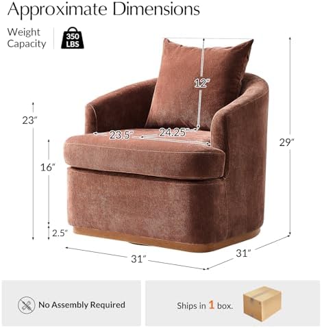 HULALA HOME Modern Swivel Accent Chair - Image 2