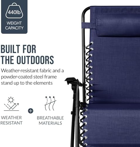 Best Choice Products Set of 2 Extra Wide Zero Gravity Chair Recliner - Image 6