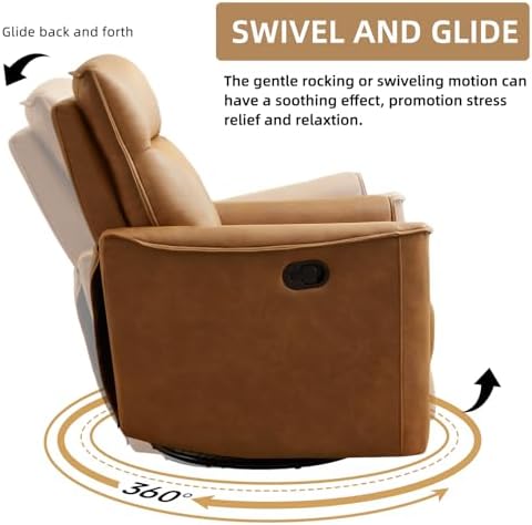 CANMOV Swivel Rocker Recliner Set of 2, Glider Rocking Chair, Nursing Chairs - Image 4