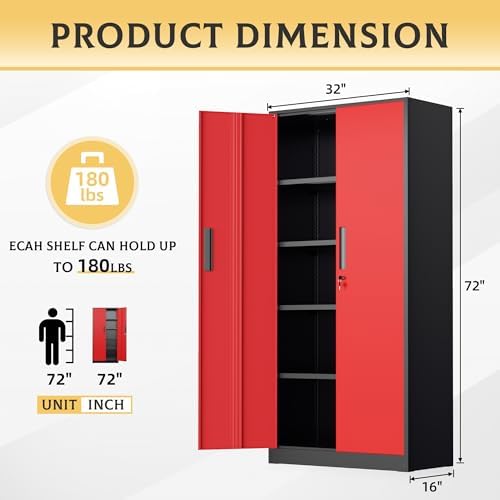 SUNCROWN 72" Metal Storage Cabinet - Image 3