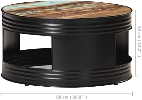 Coffee Table Multicolor Solid Reclaimed Wood Medium Coffee Table Accent Living - Image 2