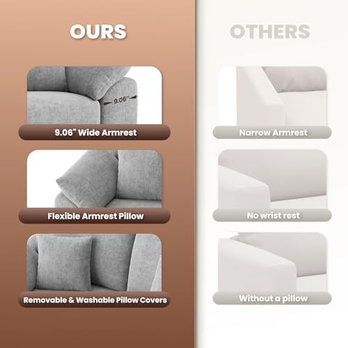 75.6" Cloud Boneless Sofa, Loveseat Couches - Image 6