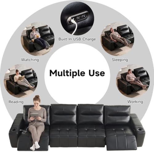Power Recliner Genuine Leather Sofa Wall Hugger - Image 6