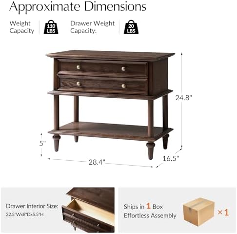 HULALA HOME Farmhouse Nightstand - Image 2