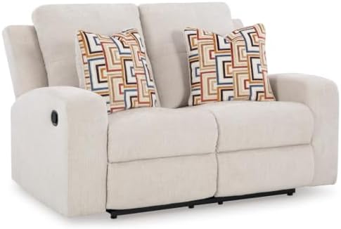 Signature Design by Ashley Danum Reclining Loveseat, Stone Chenille, 64 in by Unknown