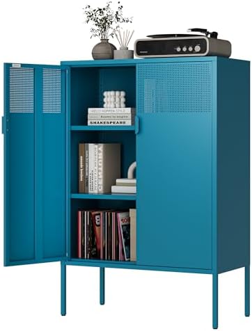 Ustamio Blue Metal Storage Cabinet by Ustamio