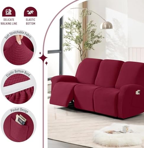 TAOCOCO Stretch Recliner Sofa Covers 8 Piece - Image 3