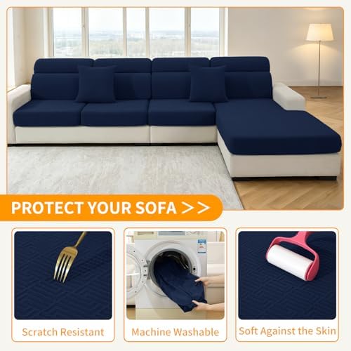 XINEAGE 2 Piece Stretch Couch Cushion Covers Individual Sofa Slipcovers - Image 6
