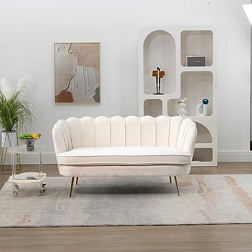 anwickjeff 59" Wide Modern Boucle Loveseat Small Sofa Small Mini Room Couch - Image 3