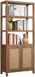 SICOTAS 71" Tall Rattan Bookshelf by SICOTAS