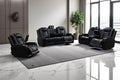 Power Recliner Sofa Set with LED, 3 Pieces Sectional Couch, Breathing Leather by COSYMOORFURNITURE