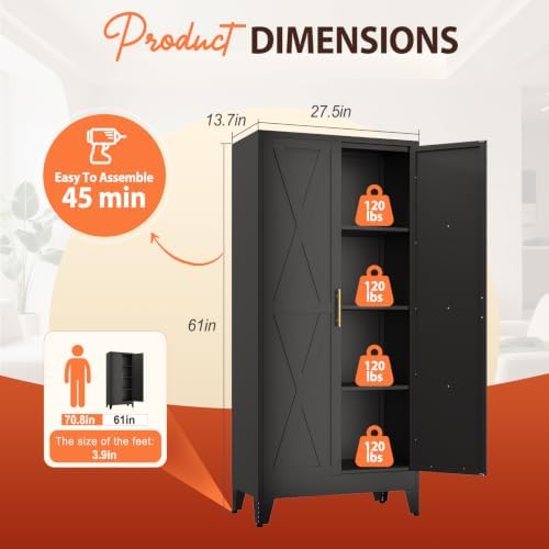 PAOFIN 61" H Kitchen Storage Cabinet - Image 2