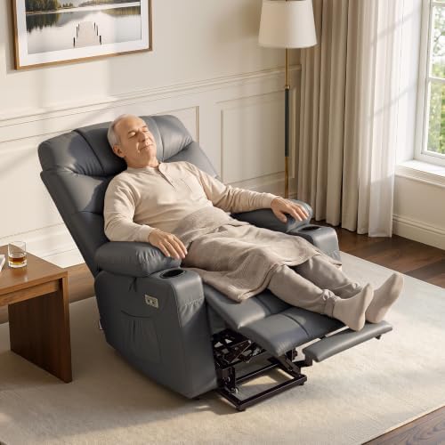 MCombo Power Lift Recliner for Elderly, Leather 7283 - Image 5