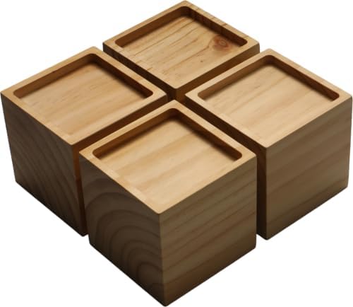 Lufia 4 Inch Solid Pine Wood Furniture Risers Set of 4, 2000 LBS Heavy Duty by Lufia