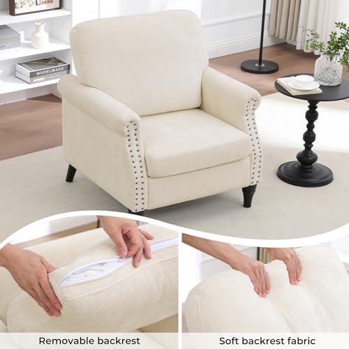 Accent Chair Set of 2 for Living Room Modern Mid Century Reading Chair Armchair - Image 3