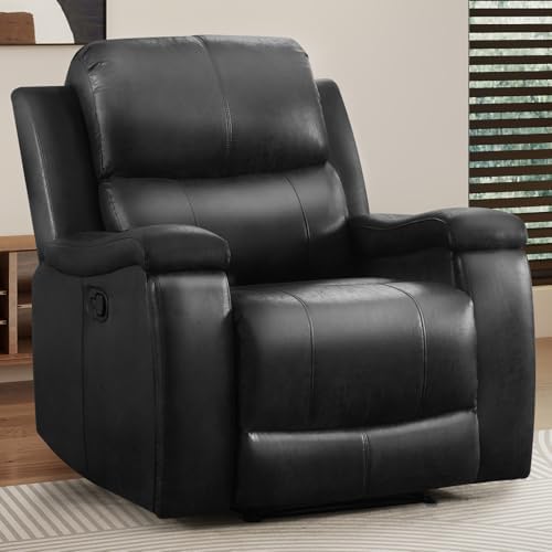 CANMOV Manual Recliner Chair, Classic Faux Leather Recliner Chair - Image 3