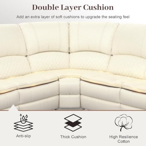 5 Seater Reclining Sofa Set, Modern Living Room Couch Set - Image 4