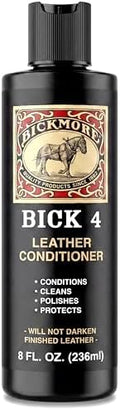 Bick 4 Leather Conditioner & Cleaner, Won't Darken Boots, Bags 8 oz by Bickmore