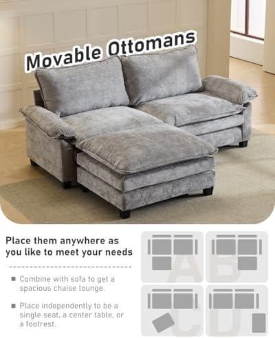 Karl home 88" Sectional Couch 2-Seat L-Shaped - Image 3