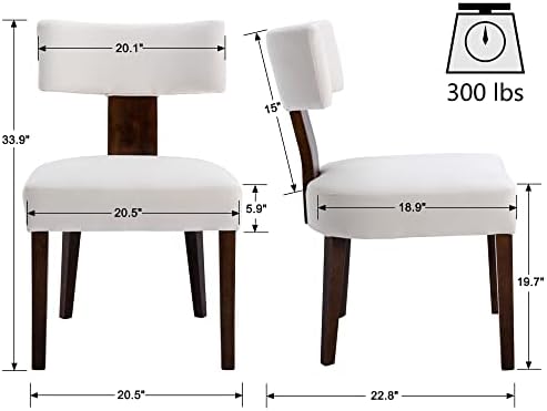 VESCASA Mid Century Modern Dining Chairs Set of 2, Upholstered Velvet Dining - Image 2