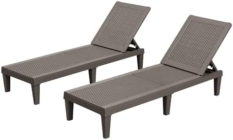 Homall Outdoor Lounge Chairs Set of 2, Quick Assembly & Waterproof Patio Chaise by Homall