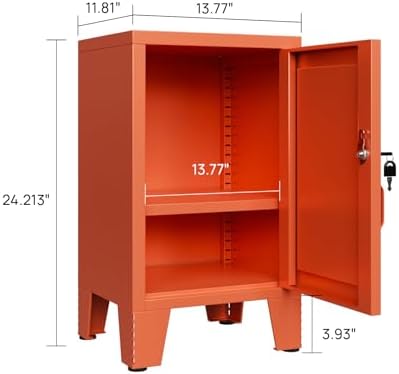 ALBAD Metal Nightstand with Lockable Cabinet - Image 3