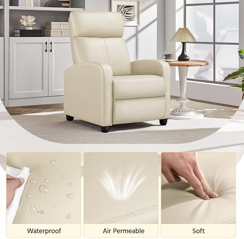 Yaheetech Recliner Chair with 3 Adjustable Angles Living Room Chairs Beige - Image 5