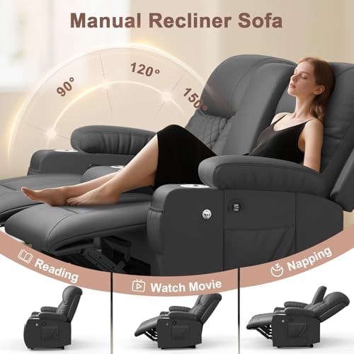 YONISEE Living Room Furniture Set, Loveseat Recliner and 2PC Massage Recliner - Image 6