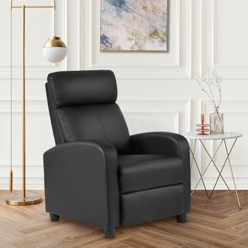 FDW | Recliner Chair | with 2 Point Massage Function | Black, PU Leather - Image 2